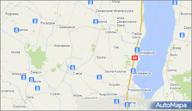 mapa Socha, Socha na mapie Targeo