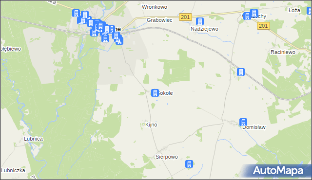 mapa Sokole gmina Czarne, Sokole gmina Czarne na mapie Targeo