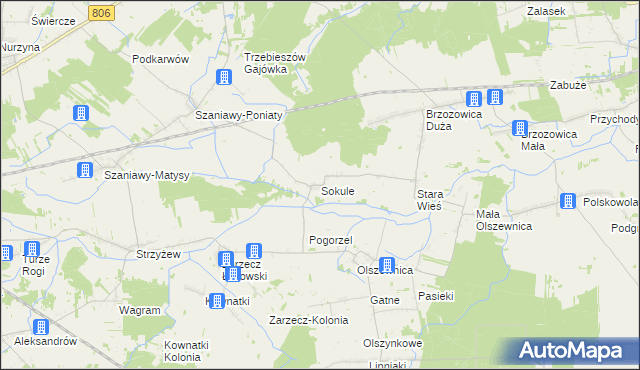 mapa Sokule gmina Kąkolewnica, Sokule gmina Kąkolewnica na mapie Targeo