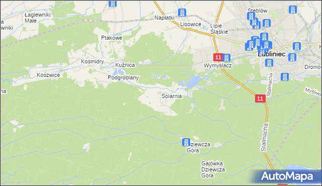 mapa Solarnia gmina Pawonków, Solarnia gmina Pawonków na mapie Targeo