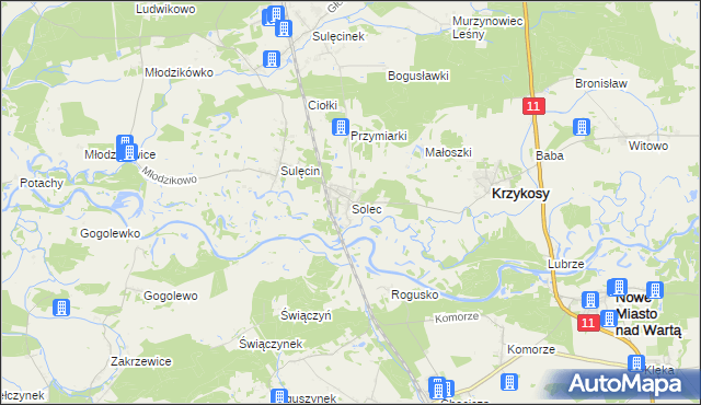 mapa Solec gmina Krzykosy, Solec gmina Krzykosy na mapie Targeo