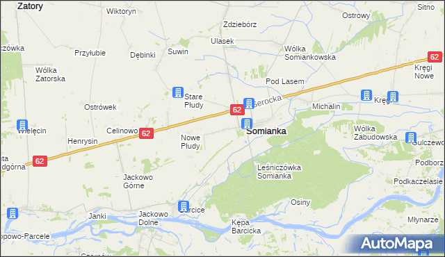 mapa Somianka-Parcele, Somianka-Parcele na mapie Targeo