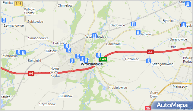 mapa Sośnica gmina Kąty Wrocławskie, Sośnica gmina Kąty Wrocławskie na mapie Targeo