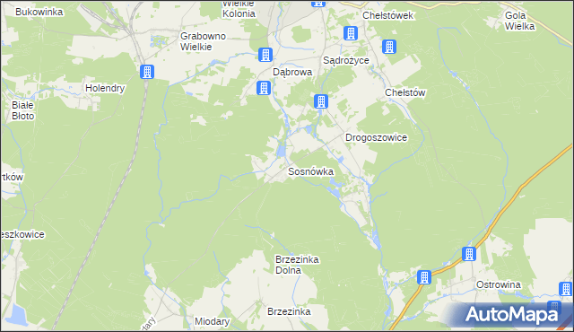 mapa Sosnówka gmina Twardogóra, Sosnówka gmina Twardogóra na mapie Targeo