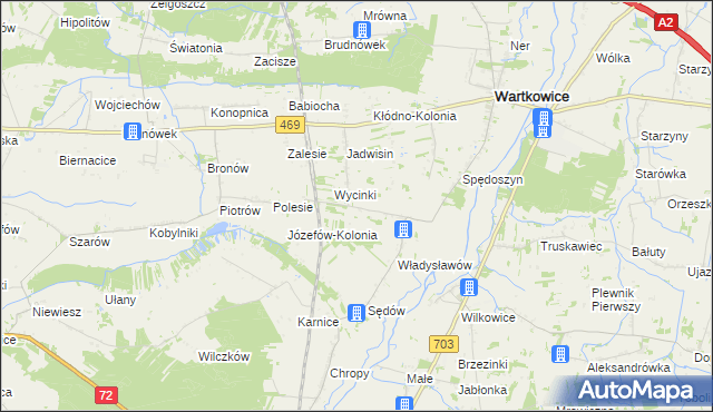 mapa Spędoszyn-Kolonia, Spędoszyn-Kolonia na mapie Targeo