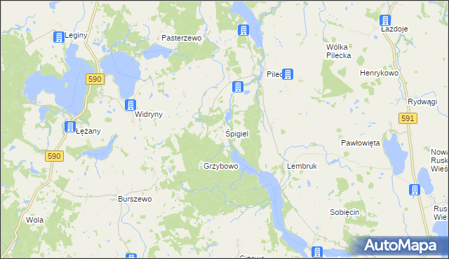 mapa Śpigiel, Śpigiel na mapie Targeo