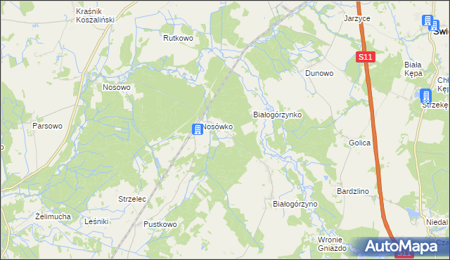 mapa Stajkowo gmina Białogard, Stajkowo gmina Białogard na mapie Targeo