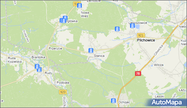 mapa Stanica, Stanica na mapie Targeo