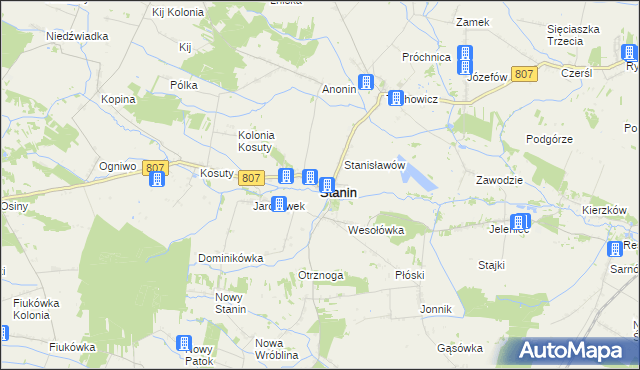 mapa Stanin, Stanin na mapie Targeo