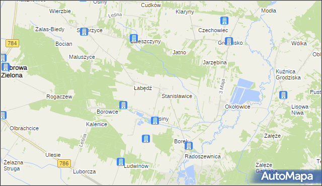 mapa Stanisławice gmina Koniecpol, Stanisławice gmina Koniecpol na mapie Targeo