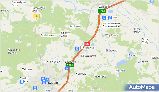mapa Stanisławka gmina Szubin, Stanisławka gmina Szubin na mapie Targeo