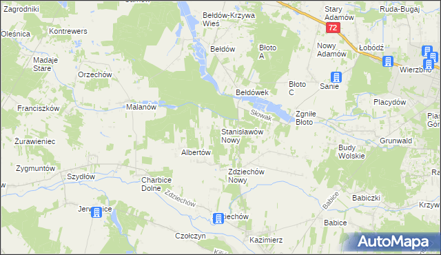 mapa Stanisławów Nowy, Stanisławów Nowy na mapie Targeo