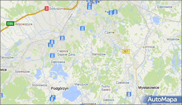 mapa Staniszów, Staniszów na mapie Targeo