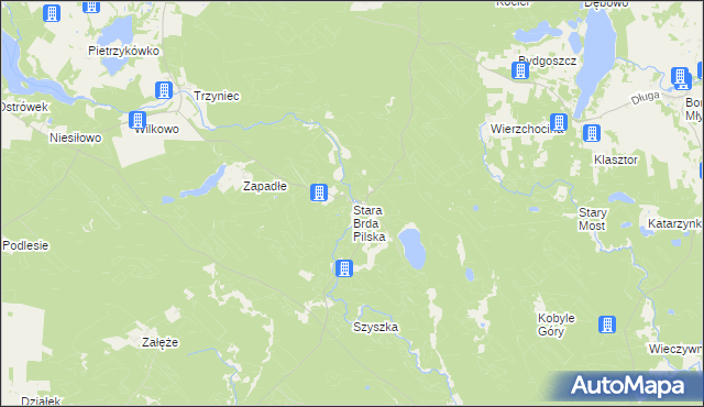 mapa Stara Brda Pilska, Stara Brda Pilska na mapie Targeo