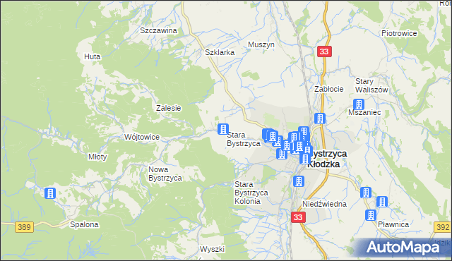 mapa Stara Bystrzyca, Stara Bystrzyca na mapie Targeo
