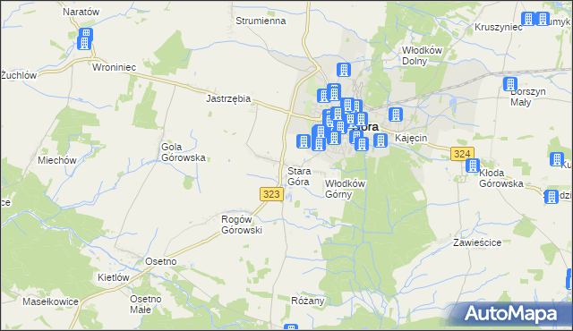 mapa Stara Góra gmina Góra, Stara Góra gmina Góra na mapie Targeo