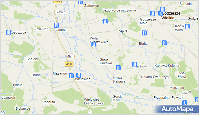 mapa Stara Kakawa, Stara Kakawa na mapie Targeo