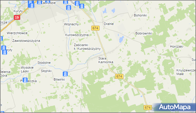 mapa Stara Kamionka gmina Sokółka, Stara Kamionka gmina Sokółka na mapie Targeo