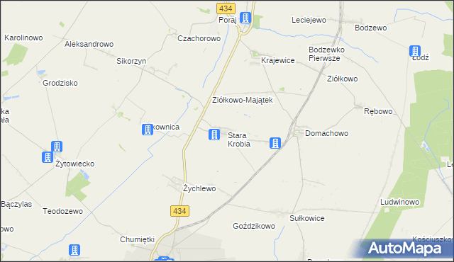 mapa Stara Krobia, Stara Krobia na mapie Targeo