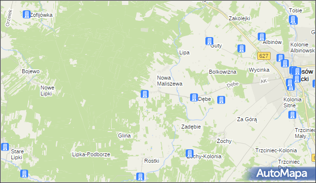 mapa Stara Maliszewa, Stara Maliszewa na mapie Targeo