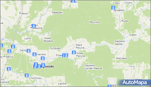 mapa Stara Pecyna, Stara Pecyna na mapie Targeo