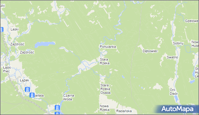 mapa Stara Rzeka gmina Osie, Stara Rzeka gmina Osie na mapie Targeo