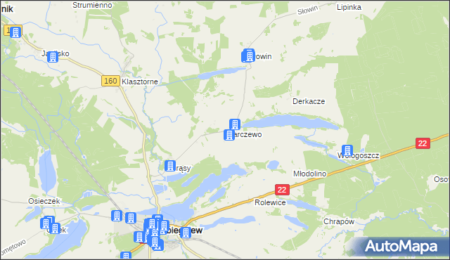 mapa Starczewo gmina Dobiegniew, Starczewo gmina Dobiegniew na mapie Targeo