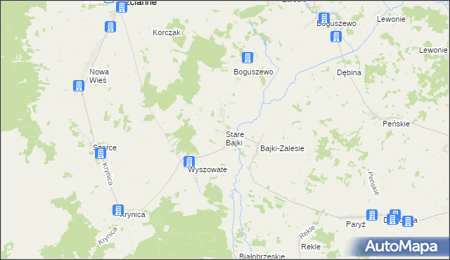 mapa Stare Bajki, Stare Bajki na mapie Targeo