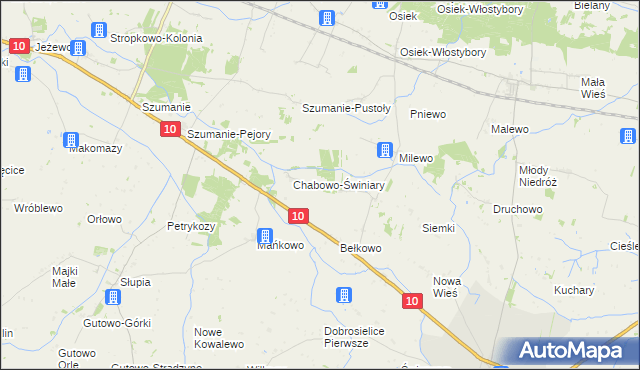 mapa Stare Chabowo, Stare Chabowo na mapie Targeo
