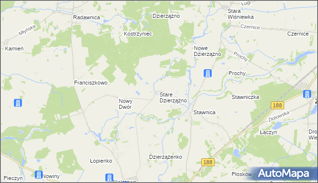 mapa Stare Dzierzążno, Stare Dzierzążno na mapie Targeo