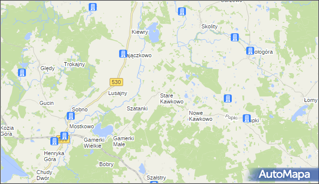 mapa Stare Kawkowo, Stare Kawkowo na mapie Targeo