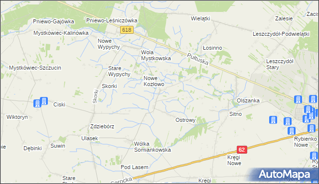 mapa Stare Kozłowo, Stare Kozłowo na mapie Targeo