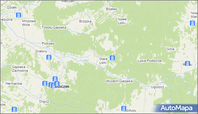 mapa Stare Lipki, Stare Lipki na mapie Targeo