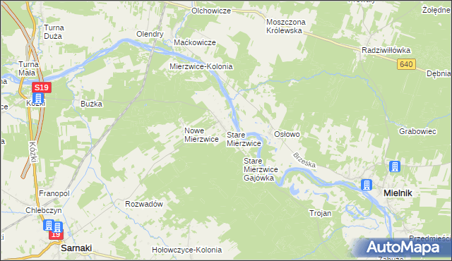 mapa Stare Mierzwice, Stare Mierzwice na mapie Targeo
