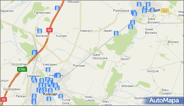mapa Stare Oborzyska, Stare Oborzyska na mapie Targeo