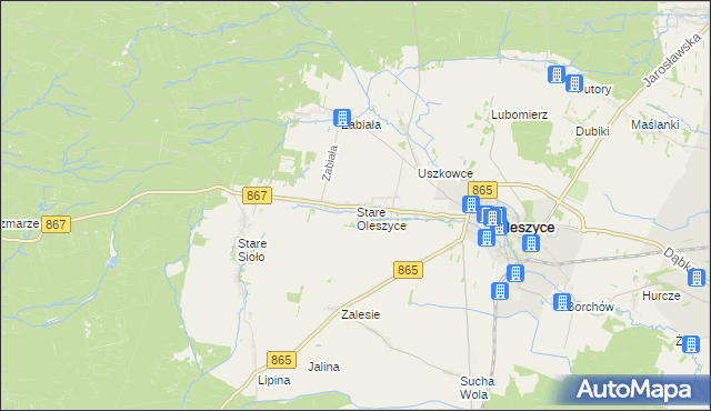 mapa Stare Oleszyce, Stare Oleszyce na mapie Targeo