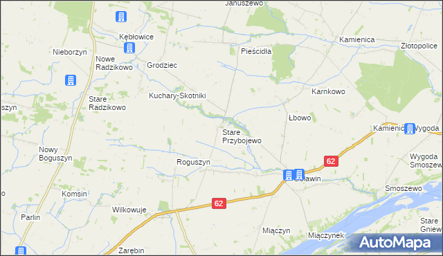 mapa Stare Przybojewo, Stare Przybojewo na mapie Targeo