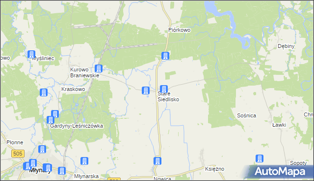 mapa Stare Siedlisko, Stare Siedlisko na mapie Targeo