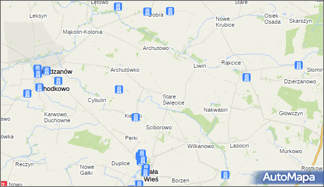 mapa Stare Święcice, Stare Święcice na mapie Targeo