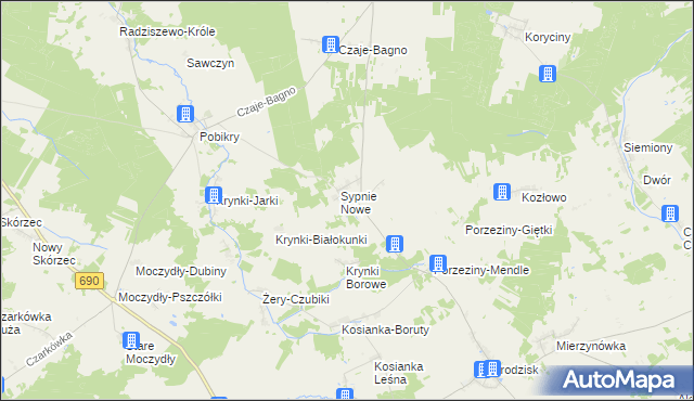mapa Stare Sypnie, Stare Sypnie na mapie Targeo
