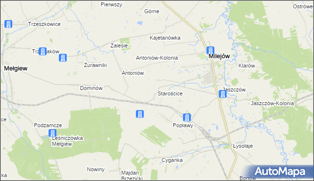 mapa Starościce, Starościce na mapie Targeo
