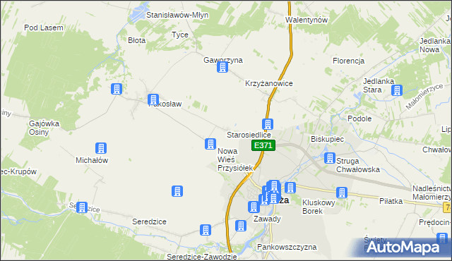mapa Starosiedlice, Starosiedlice na mapie Targeo