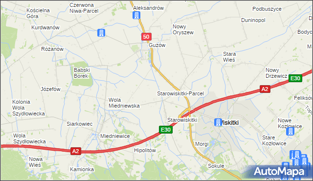 mapa Starowiskitki-Parcel, Starowiskitki-Parcel na mapie Targeo