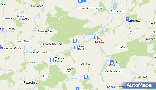 mapa Stary Bartków, Stary Bartków na mapie Targeo