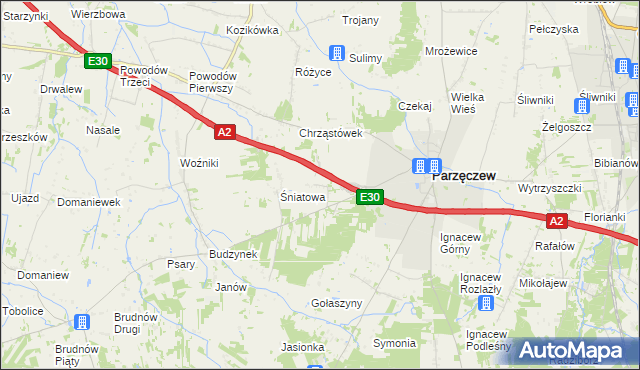 mapa Stary Chrząstów, Stary Chrząstów na mapie Targeo