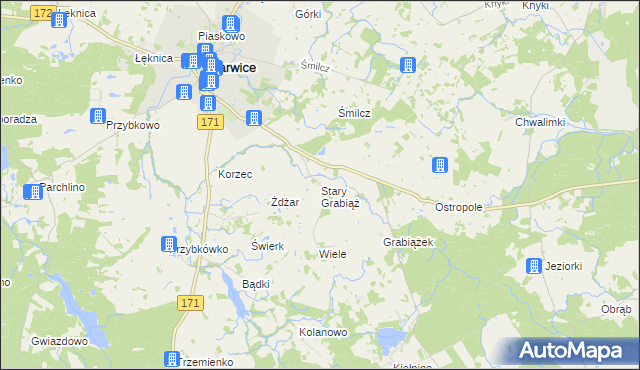 mapa Stary Grabiąż, Stary Grabiąż na mapie Targeo