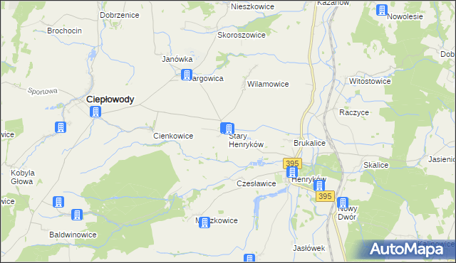 mapa Stary Henryków, Stary Henryków na mapie Targeo