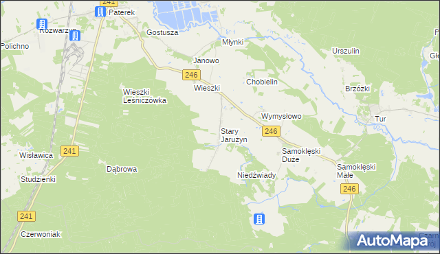 mapa Stary Jarużyn, Stary Jarużyn na mapie Targeo