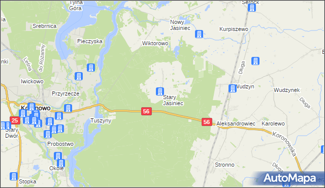 mapa Stary Jasiniec, Stary Jasiniec na mapie Targeo