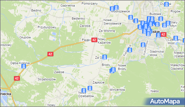 mapa Stary Kazanów, Stary Kazanów na mapie Targeo